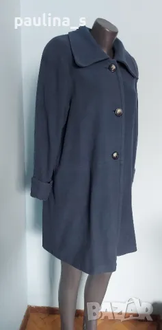 Винтидж / Луксозно палто в цвят Тюркоаз "Three luster" / голям размер , снимка 4 - Палта, манта - 26879606