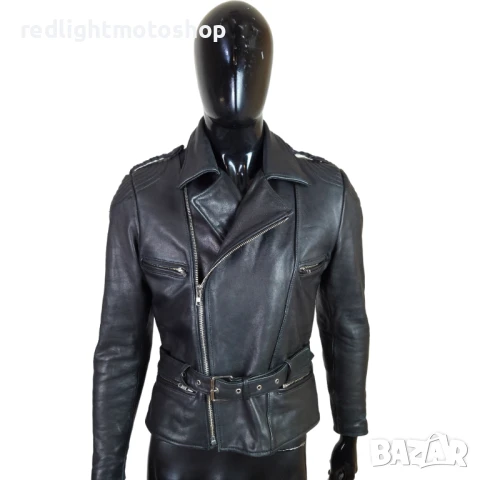 📌 5322 | Мъжко кожено яке | Рокерия | 48 | 100 лв, снимка 1