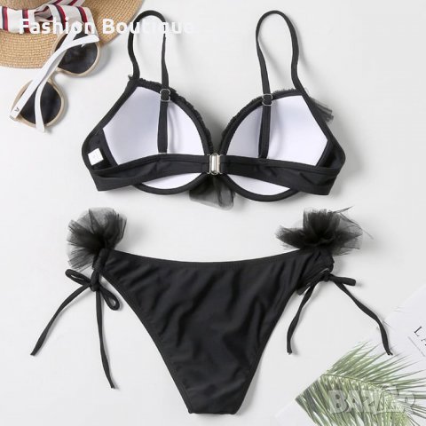 3 цвята! Бански твърда чашка хърбали розов черен сив, снимка 5 - Бански костюми - 32090517