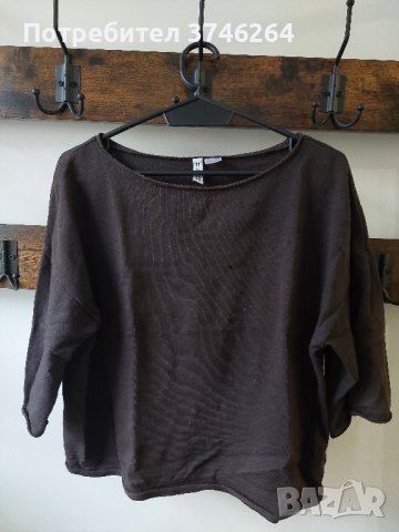 Тъмносива блуза с 3/4 ръкав