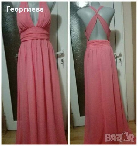 Разкошна дълга розова рокля СУПЕР ПРОМОЦИЯ👗💕40 р-р М👗💕арт.394, снимка 1 - Рокли - 29933858