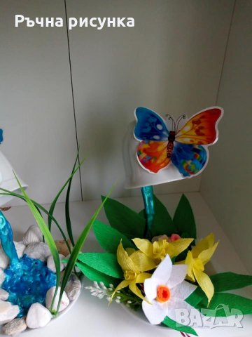 "Летяща чаша" със сапунени ароматни цветя  и мартенички 15лв, снимка 10 - Декорация за дома - 31601467