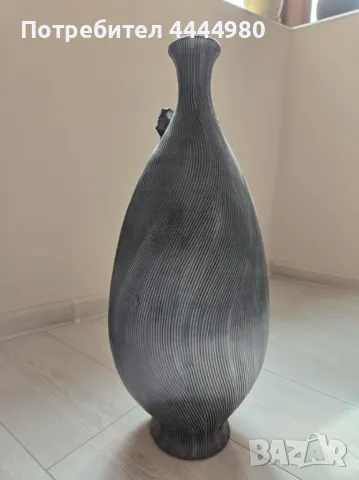 Дизайнерска сива ваза, снимка 5 - Вази - 49897333