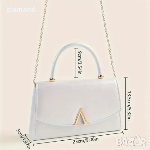 Дамска елегантна чанта сребриста, снимка 3 - Чанти - 51019997