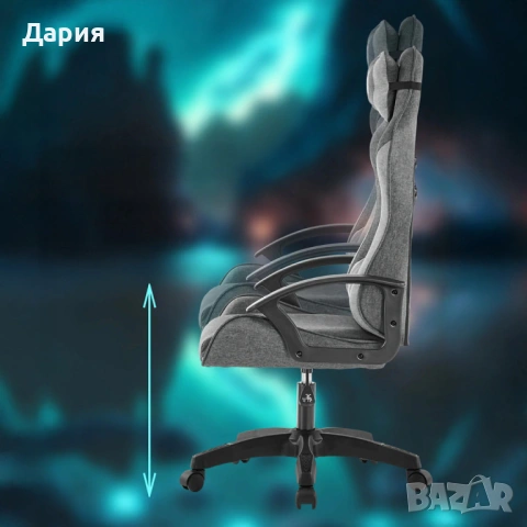 Ергономичен геймърски офис стол с лумбална и шийна опора – комфорт за игра и работа , снимка 2 - Столове - 53050430