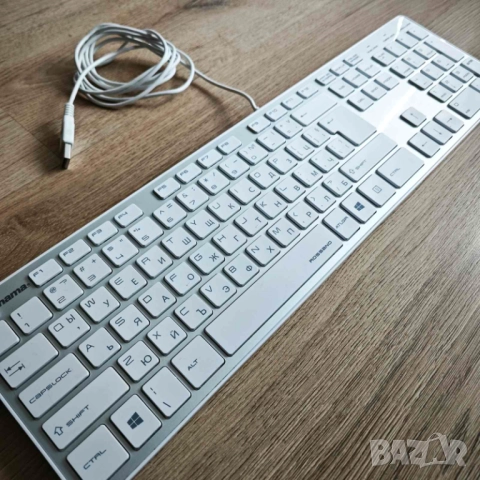 Клавиатура Hama ROSSANO - USB, бяла, с кирилица, снимка 2 - Клавиатури и мишки - 52360893