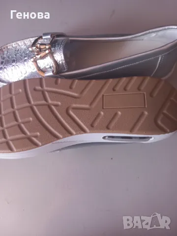 Дамски сребристи мокасини номер 36, снимка 6 - Дамски ежедневни обувки - 50397386