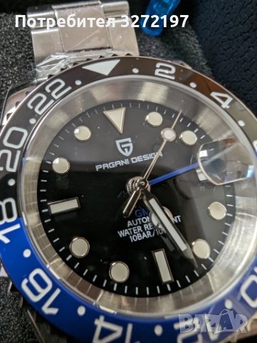 PAGANI DESIGN автоматичен часовник с Японски механизъм SEIKO NH34 GMT,стъкло сапфир,водоустойчив , снимка 2 - Мъжки - 42204968