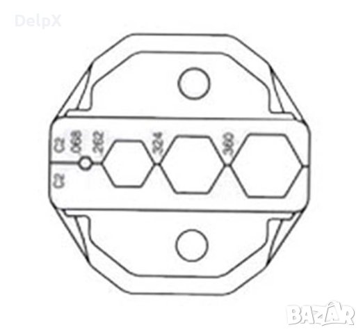 Челюсти HT-336C2 за клещи кримпващи, коаксиални