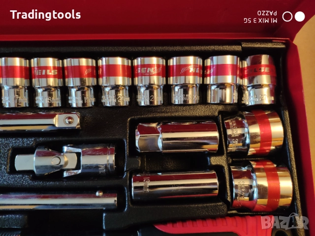 NEILSEN TOOLS гедоре /гидория 1/2 26части качествени вложки камъни комплект метална кутия, снимка 4 - Гедорета - 52855990