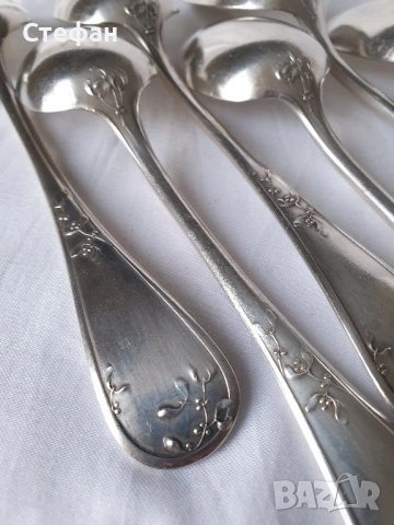 Комплект посребрени лъжици, снимка 8 - Антикварни и старинни предмети - 53181386