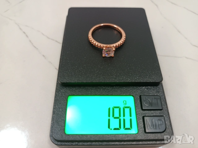 Златен пръстен,годежен пръстен,позлатен пръстен,кутийка за пръстен,кутия, снимка 2 - Пръстени - 53332744