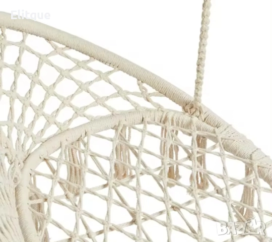 Двойна бежова градинска люлка за двама с възглавници, снимка 5 - Други стоки за дома - 52862515