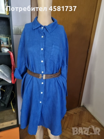 Ленена туника/ рокля тип риза, снимка 6 - Туники - 51878373