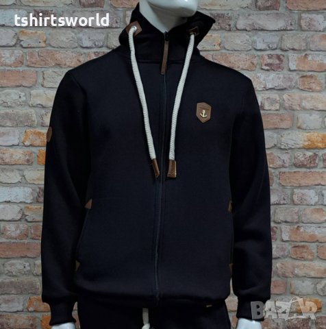 Нов мъжки топъл суичър с цип на марката НАКЕТАНО в черен цвят, снимка 4 - Суичъри - 42740704