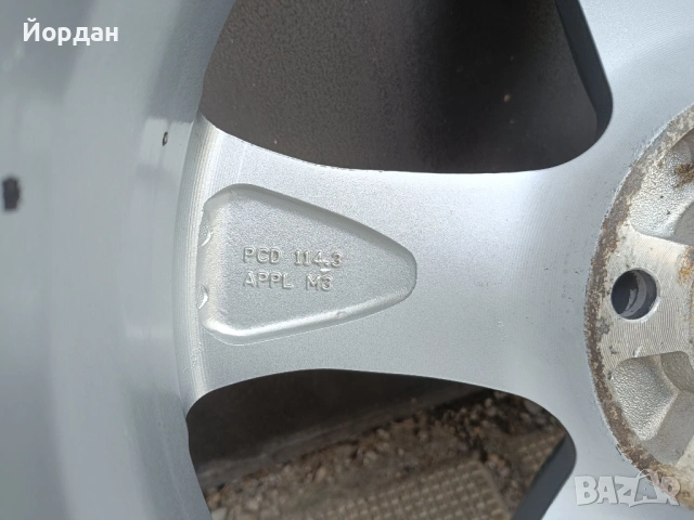 Алуминиеви джанти 17 ' цола с датчици 5x114,3 Хюндай / HYNDAI MAZDA KIA ET45 7J , снимка 12 - Гуми и джанти - 54182588