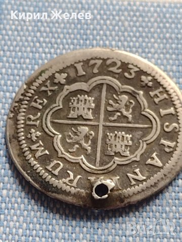 Сребърна монета 2 реала 1723г. Филип пети Севиля Испания 14943, снимка 5 - Нумизматика и бонистика - 42900582