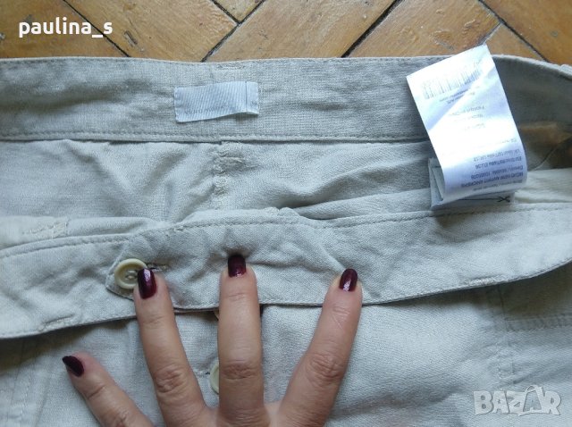 Два чифта бермуди - маркови ленени потури и дънкови бермуди / цвят Милитъри, снимка 3 - Къси панталони и бермуди - 42149043