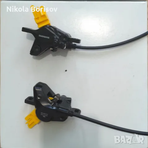 Пълен комплект хидравлични спирачки Shimano BR-MT410 + дискове 180mm / 160mm, снимка 4 - Части за велосипеди - 56056775