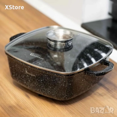 Тенджера-ростер Goldmann – Лят алуминий с керамично покритие, индукция, снимка 5 - Съдове за готвене - 52507423