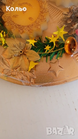 Коледна чиния с украса, снимка 3 - Други - 52882380