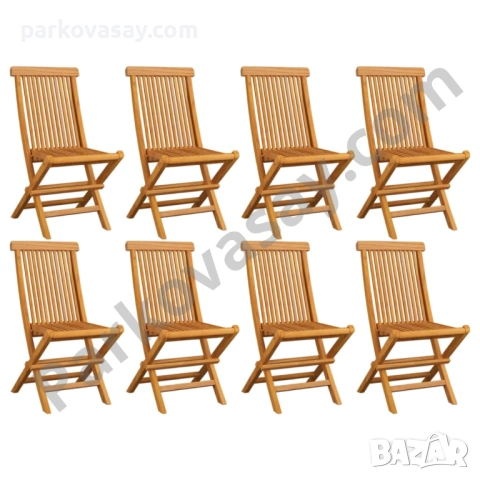 Сгъваеми градински столове тиково дърво масив, снимка 5 - Градински мебели, декорация  - 54163324