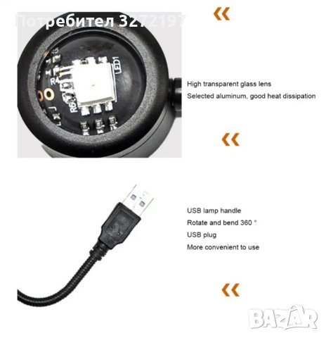 Прожекционна RGB Led лампа на залязващо слънце, снимка 11 - Лед осветление - 42880803
