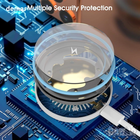 Безжично магнитно зарядно за iPhone (2 броя), 15W Mag-Safe зарядна подложка и 20W кабелно зареждане, снимка 3 - Безжични зарядни - 54342162