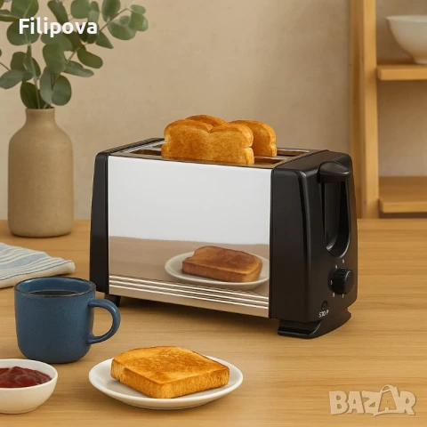 Тостер за 2 филии Termomax TX200S, 650W, метален, снимка 4 - Тостери - 50980553
