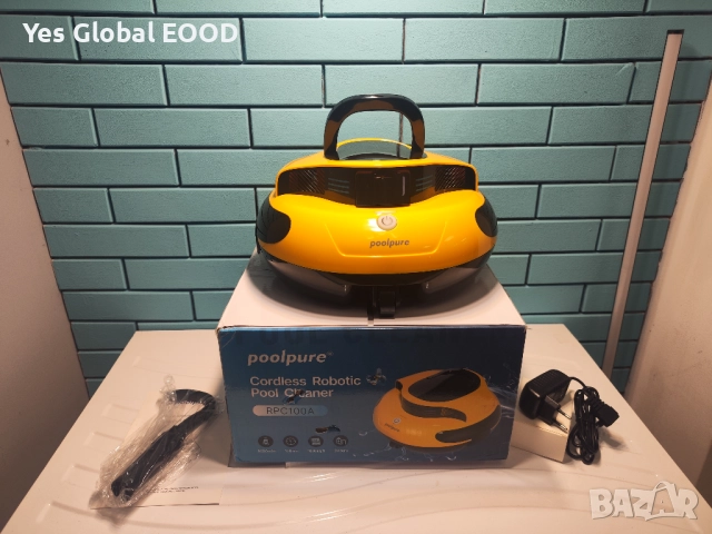POOLPURE 2025 безжичен робот за почистване на басейн 100 мин, снимка 9 - Басейни и аксесоари - 52803736