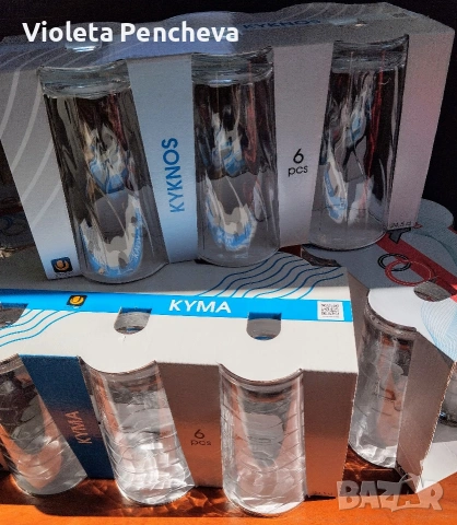 Стъклени чаши за вода 6 броя