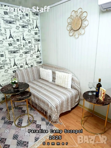 ШОК ЦЕНА ЮНИ 27.50лв Бунгало за нощувки в Созопол - Paradise Camp Sozopol ,плаж *Градина* с КЛИМАТИК, снимка 8 - Каравани под наем - 41369695