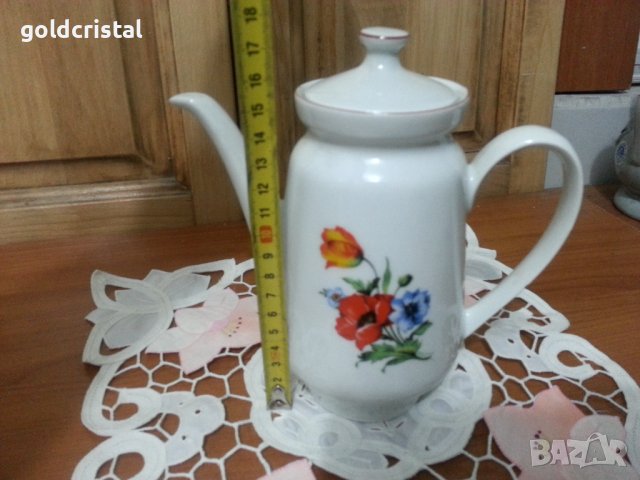 Стар български порцелан чайник кана , снимка 5 - Антикварни и старинни предмети - 38968810