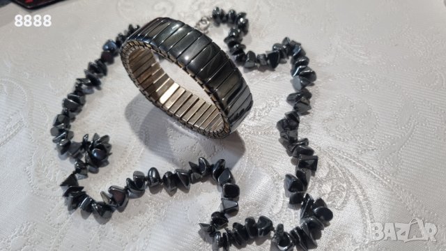 Колие и гривна от Хематит , снимка 2 - Бижутерийни комплекти - 44448952