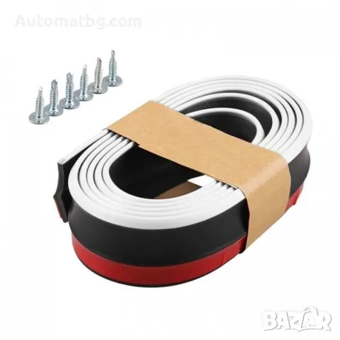  	Лип спойлер за брони и прагове Automat, Универсален 48мм, Черен с бял, син и червен кант, снимка 3 - Аксесоари и консумативи - 48903448