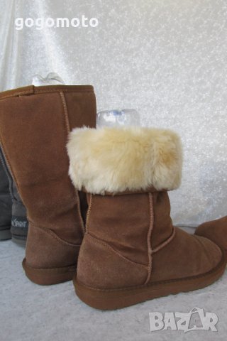 UGG®  аналог, топли зимни ботуши -100% естествена кожа - велур, N- 37 - 38, бежави, снимка 4 - Дамски ботуши - 34956809