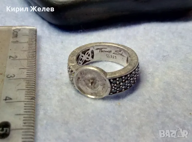 THOMAS SABO БУТИКОВ СРЕБЪРЕН ПРЪСТЕН СРЕБРО 925 с КАМЪНИ ОЛИВИН / ПЕРИДОТ и ГНЕЗДО За ПЕРЛА 50197, снимка 10 - Пръстени - 49886674