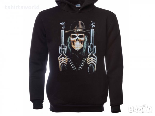 Нов мъжки суичър с дигитален печат Череп с пистолети, снимка 8 - Суичъри - 31742304