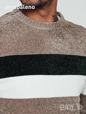 Мъжки пуловер на райе, 3цвята , снимка 4 - Пуловери - 48259762