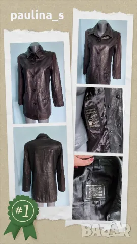 Черно яке с висока качулка и кожен ефект "H&M"  , снимка 9 - Якета - 35850360