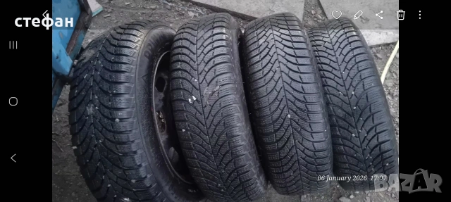 зимни гуми с джанти мазда 175/65/14 на 2000км.дот 24, снимка 2 - Гуми и джанти - 52875311