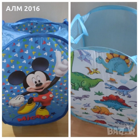 Кош за съхранение на играчки и дрехи Мики Маус, динозаври