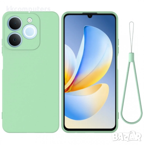 Realme Note 70T / Realme C71 Силиконов калъф с Протектор и Връзка за Ръка - Удароустойчив с Повдигна, снимка 4 - Калъфи, кейсове - 52121060