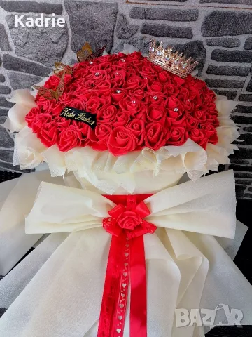 вечен букет 101🌹👑 човешки размер , снимка 6 - Подаръци за жени - 55849468