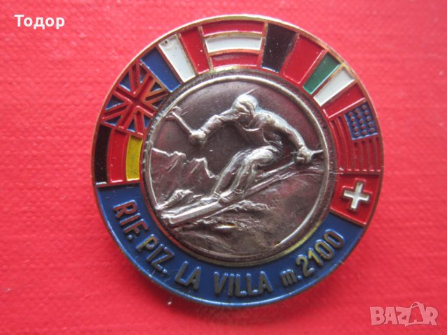 Уникален алпийски голям знак значка Лабор емайл, снимка 3 - Колекции - 29421749