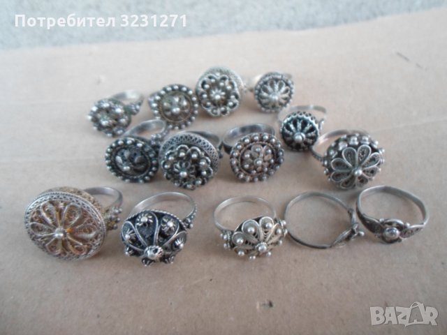 Колекция от 14 сребърни антикварни/ фолклорни дамски пръстена, снимка 4 - Антикварни и старинни предмети - 35028712