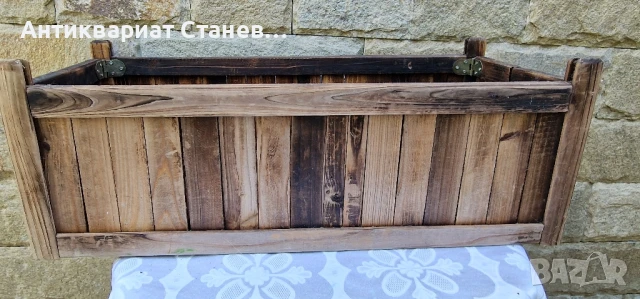 🪵🌸 Винтидж дървена поставка за саксии / кашпа 🌿, снимка 10 - Саксии и кашпи - 51146743