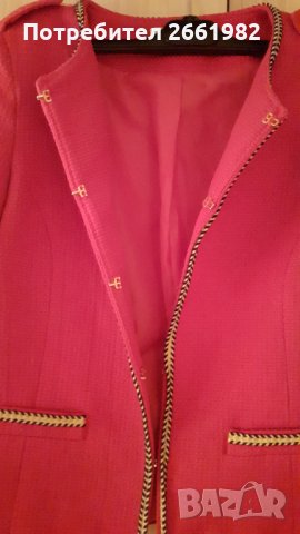 Елегантно червено сако със златни копчета, снимка 5 - Сака - 33993560