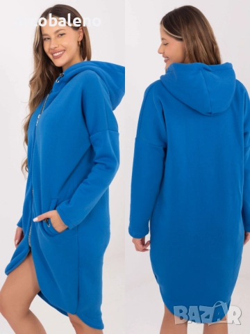 Дамски дълъг преходен суичър с качулка и цип Tina, 5цвята , снимка 12 - Суичъри - 52931058