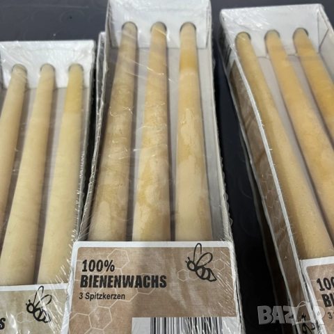 Комплект свещи от 100% пчелен восък, снимка 4 - Декорация за дома - 52051670